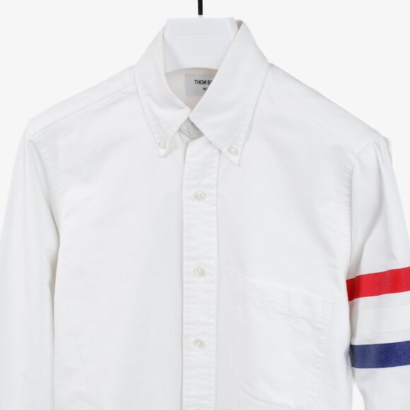 Thom Browne 3 Bar Button Up Oxford Shirt - Picture 3 of 12
